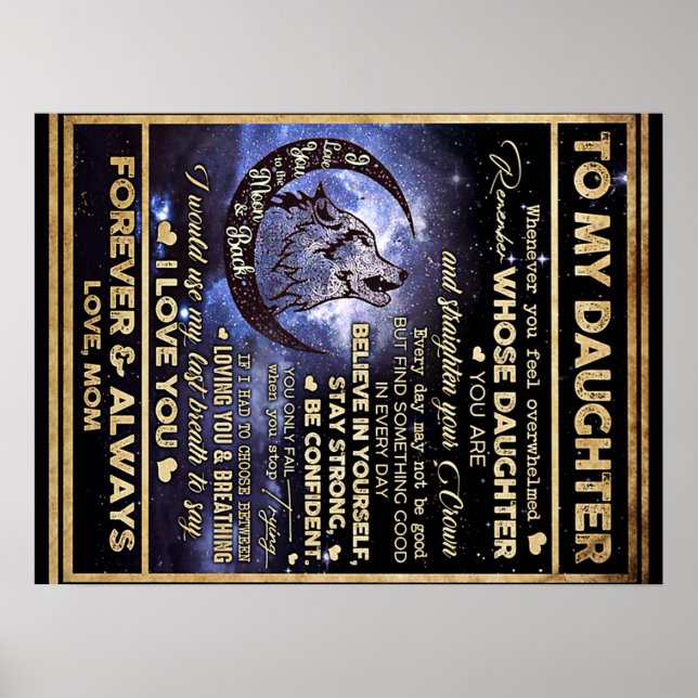 To My Daughter Butterflies Gift, Daughter Birthday Poster (Front)