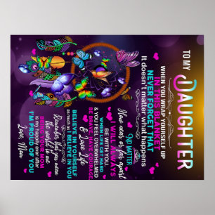 To My Daughter Butterflies Gift, Daughter Birthday Poster