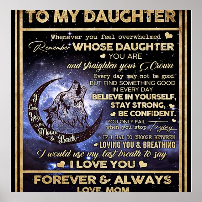 To My Daughter Butterflies Gift, Daughter Birthday Poster (Front)