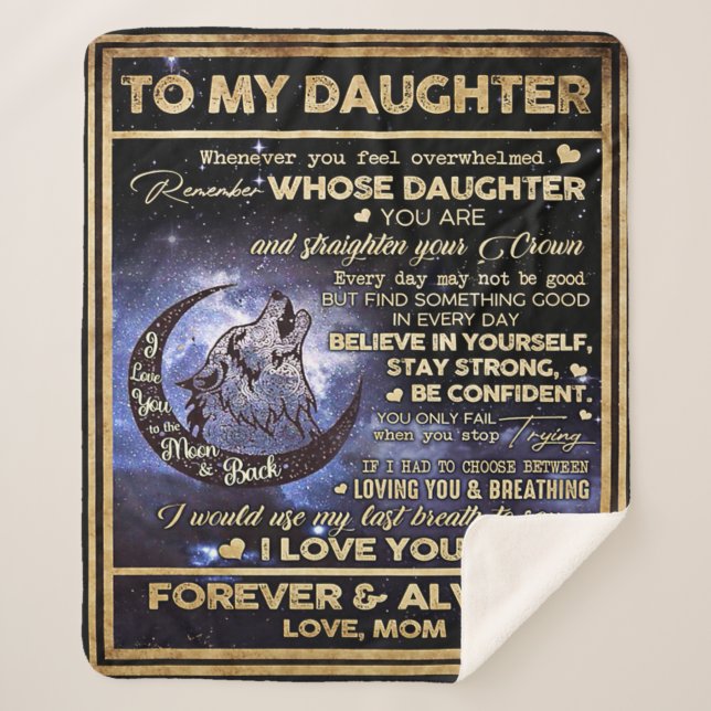 To My Daughter Butterflies Gift, Daughter Birthday Sherpa Blanket (Front)