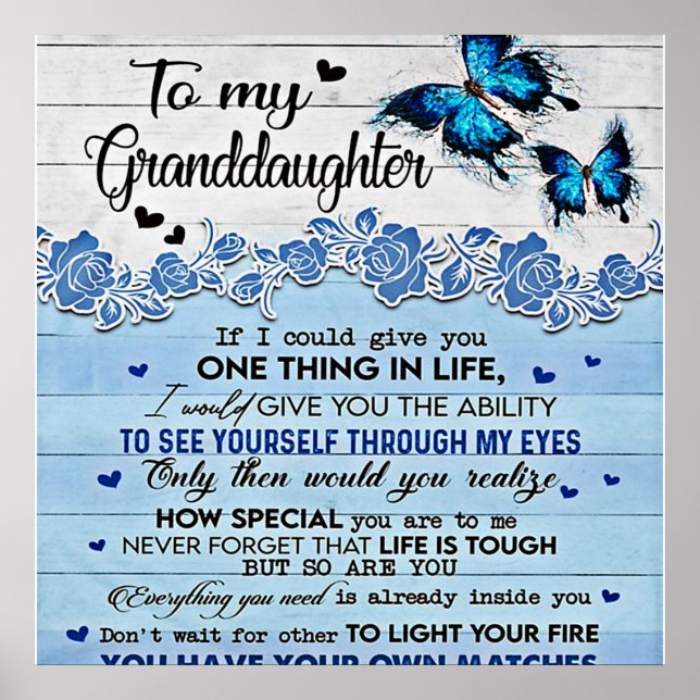 To My Daughter Butterfly Gift, Daughter Birthday Poster (Front)