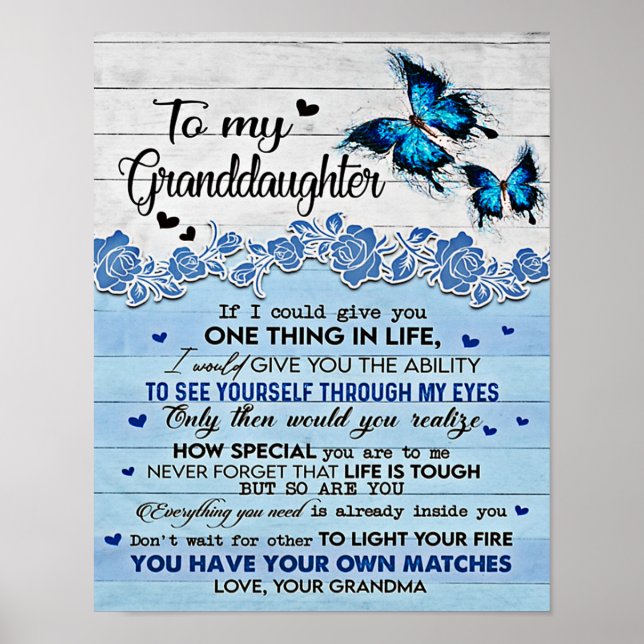 To My Daughter Butterfly Gift, Daughter Birthday Poster (Front)