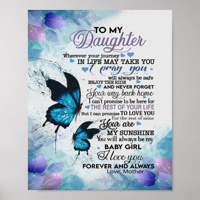 To My Daughter Canvas | Wall Art Canvas (Front)