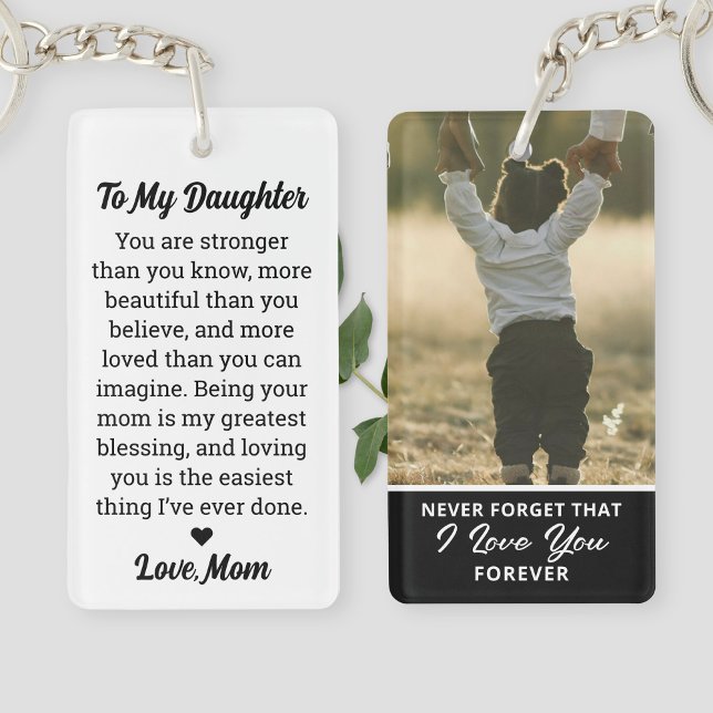 To My Daughter Custom Photo & Heartfelt Message Key Ring (Creator Uploaded)