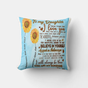 to my daughter cute family decor gift cushion