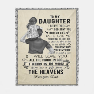 To My Daughter, Daughter Birthday Gift, Baby Girl Fleece Blanket