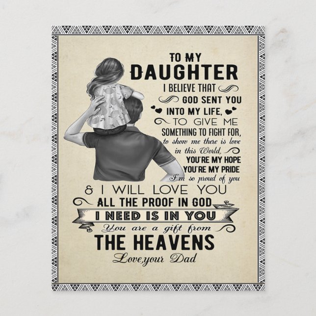 To My Daughter, Daughter Birthday Gift, Baby Girl Flyer (Front)