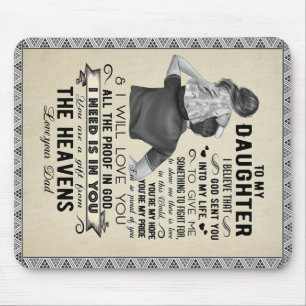 To My Daughter, Daughter Birthday Gift, Baby Girl Mouse Pad