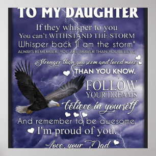 To My Daughter, Daughter Birthday Gift, Baby Girl Poster