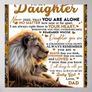To My Daughter, Daughter Birthday Gift, Baby Girl Poster