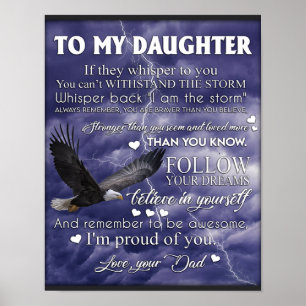 To My Daughter, Daughter Birthday Gift, Baby Girl Poster
