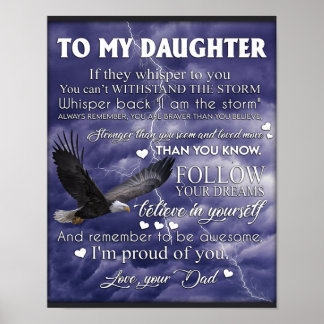 To My Daughter, Daughter Birthday Gift, Baby Girl Poster