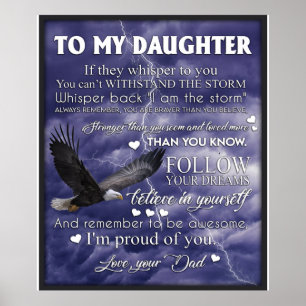 To My Daughter, Daughter Birthday Gift, Baby Girl Poster