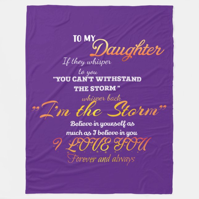 To my Daughter  Fleece Blanket (Front)