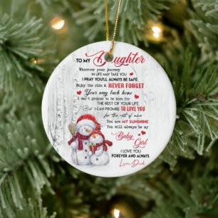To my daughter from Dad Ceramic Ornament