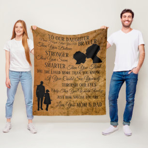 To My Daughter From Mum & Dad Fleece Blanket