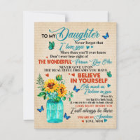 To My Daughter Gift,Butterfly Lover,Sunflower Gift