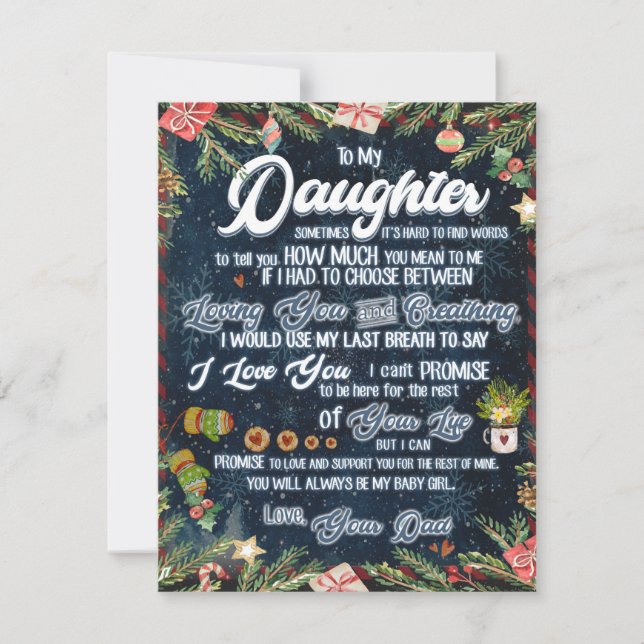 To My Daughter Gift, Christmas Letter To Daughter Invitation (Front)