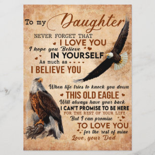 To My Daughter Gift, Dad And Daughter, Eagle Lover Menu