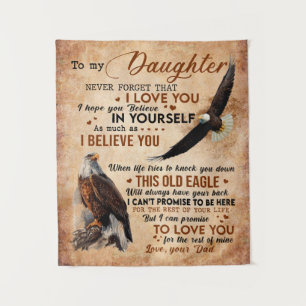 To My Daughter Gift, Dad And Daughter, Eagle Lover Tapestry