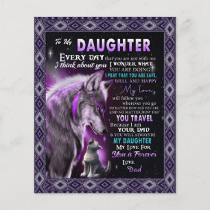 To My Daughter Gift, Daughter And Dad, Wolf Lovers Flyer