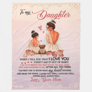 To My Daughter Gift, Daughter And Mum, Love Letter Fleece Blanket