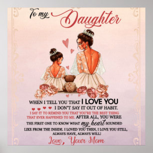 To My Daughter Gift, Daughter And Mum, Love Letter Poster