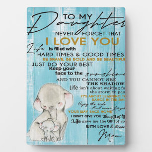 TO MY DAUGHTER Gift For Your Kid Plaque
