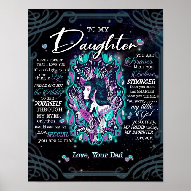 To My Daughter Gift, Letter To Daughter From Dad Poster (Front)