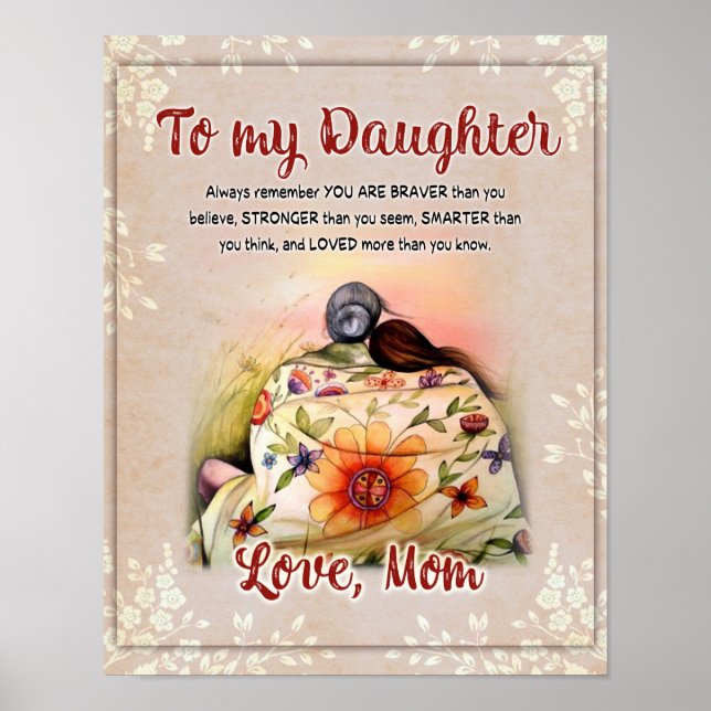 To My Daughter Gift, Love Letter Daughter And Mom Poster (Front)