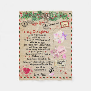 To My Daughter Gift, Love Letter Daughter And Mum Fleece Blanket