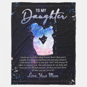 To My Daughter Gift, Love Letter Daughter And Mum Fleece Blanket