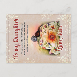 To My Daughter Gift, Love Letter Daughter And Mum Postcard