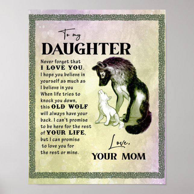 To My Daughter Gift, Love Letter Daughter And Mum Poster (Front)
