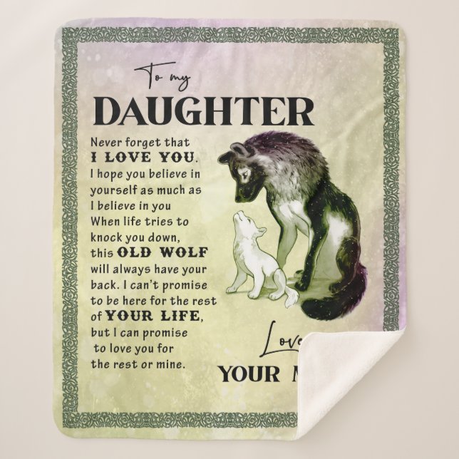 To My Daughter Gift, Love Letter Daughter And Mum Sherpa Blanket (Front)
