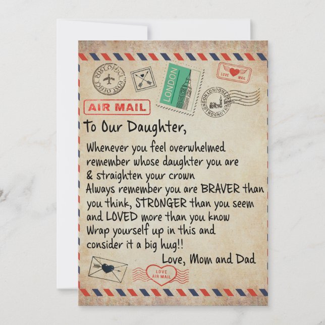 To My Daughter Gift, Love Letter To Our Daughter Holiday Card (Front)