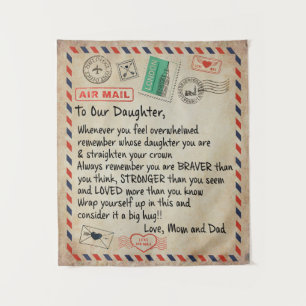 To My Daughter Gift, Love Letter To Our Daughter Tapestry