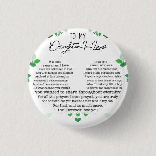 To my daughter in law 3 cm round badge