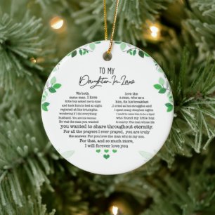 To my daughter -in-law ceramic ornament
