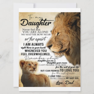 To My Daughter Lion Family Gift, Daughter Birthday