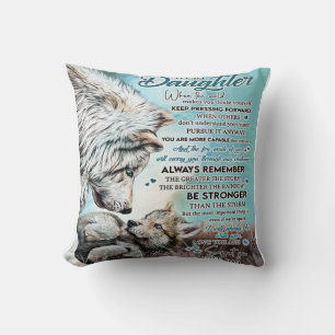 To My Daughter Lion Family Gift, Daughter Birthday Cushion