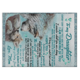 To My Daughter Lion Family Gift, Daughter Birthday Cutting Board
