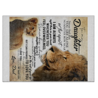 To My Daughter Lion Family Gift, Daughter Birthday Cutting Board