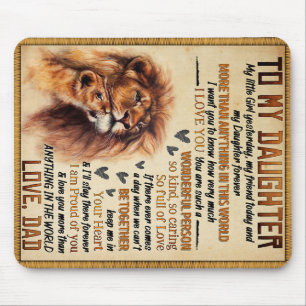 To My Daughter Lion Family Gift, Daughter Birthday Mouse Pad