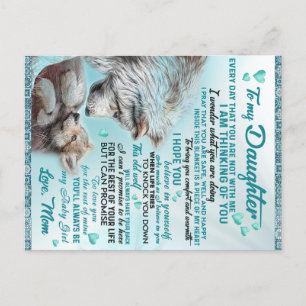 To My Daughter Lion Family Gift, Daughter Birthday Postcard