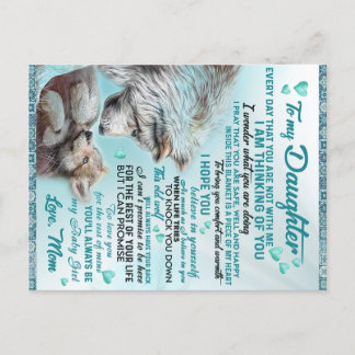 To My Daughter Lion Family Gift, Daughter Birthday Postcard