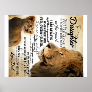 To My Daughter Lion Family Gift, Daughter Birthday Poster