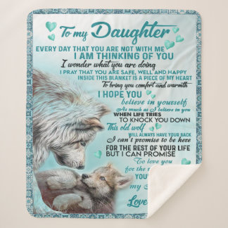 To My Daughter Lion Family Gift, Daughter Birthday Sherpa Blanket