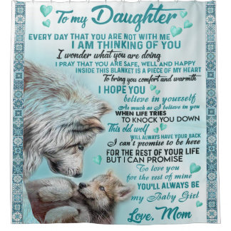 To My Daughter Lion Family Gift, Daughter Birthday Shower Curtain