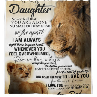 To My Daughter Lion Family Gift, Daughter Birthday Shower Curtain